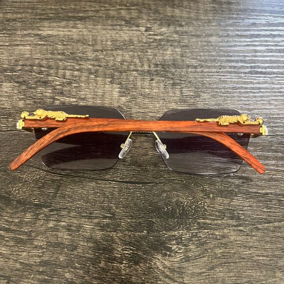 Fashion Trend Sunglasses Rimless Luxury Sunglasses Driving Travel Glasses Leopar - Picture 7 of 9